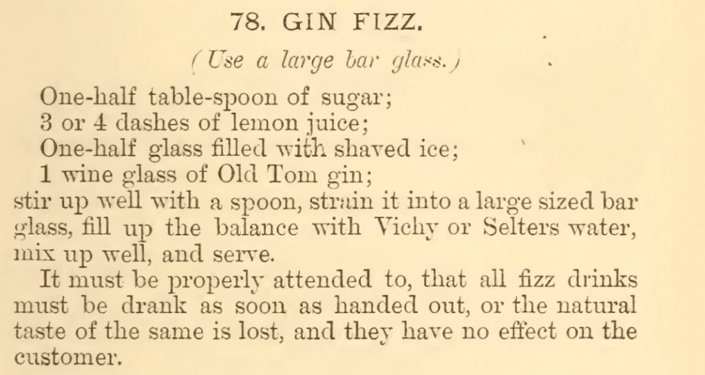 1882 Harry Johnson Gin Fizz, p 39