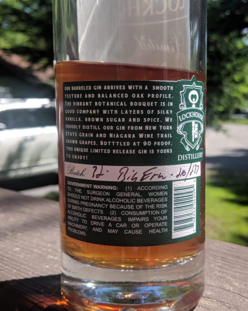 Lockhouse Barrerled Gin Batch Number