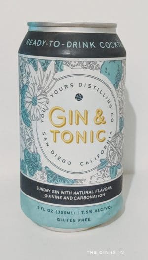 You and Yours Distilling Co. Gin and Tonic Can