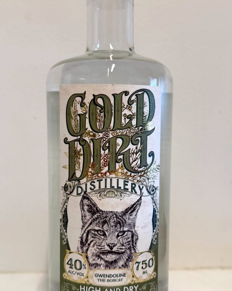 Gold Dirt Distillery High and Dry Gin Bottle